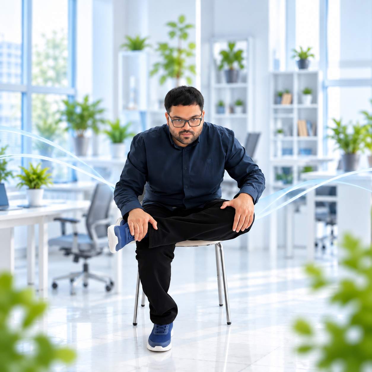 modern office wellness stretch